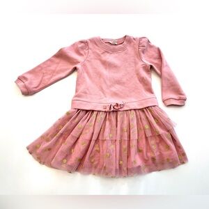 💖 EUC Girls Crewcuts Sweatshirt Tulle Sparkle dress size XXS